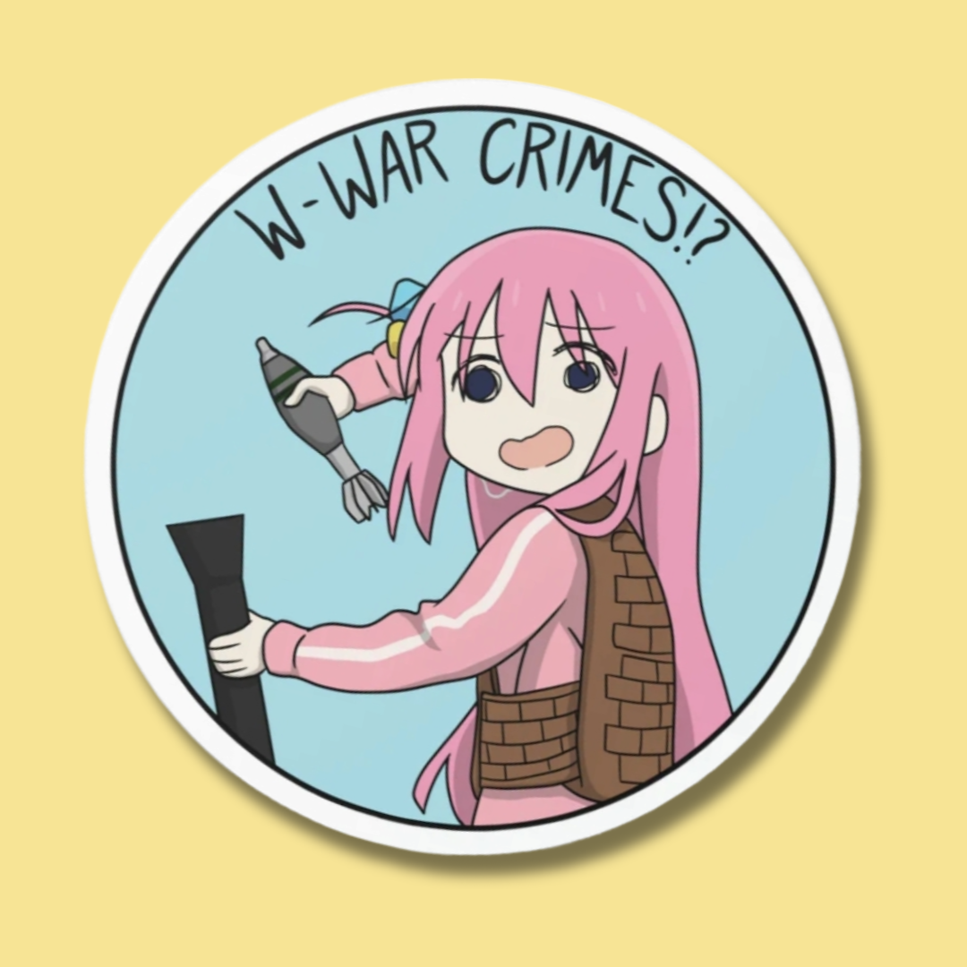 "W-War Crimes!?" Vinyl Sticker