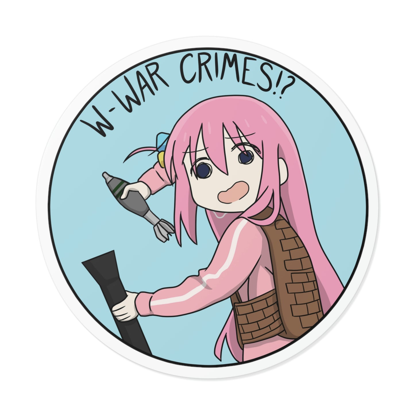 "W-War Crimes!?" Vinyl Sticker